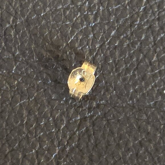 Lapiz Lazuli & 10K gold ball stud earrings, vintage. - Picture 6 of 6